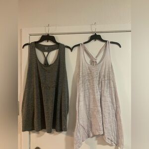 Women's Grey & White Racerback Tank Top